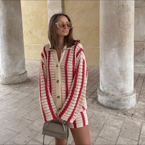 Zara striped crochet cardigan 🧶